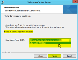 37 vCenterServer ODBC Selection
