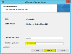 38 vCenterServer SQL DB Creds