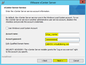 39 vCenterServer Service Account