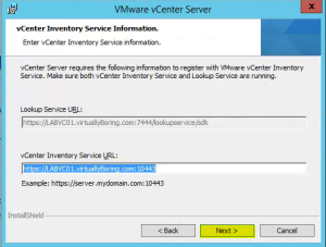 47 vCenterServer Inventory Service URL