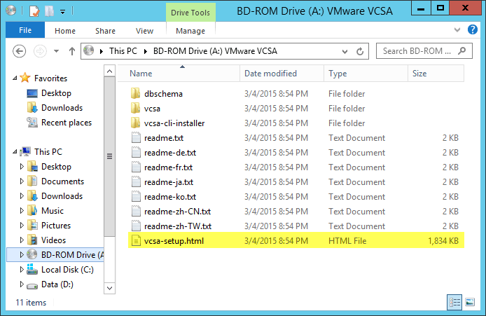 1 vCSA Upgrade - Mount the ISO