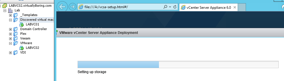 12 vCSA Install - Can monitor progression