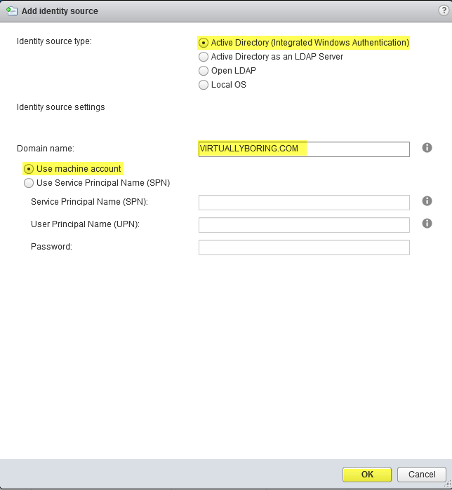9 VCSA 6 - Add Identity Source