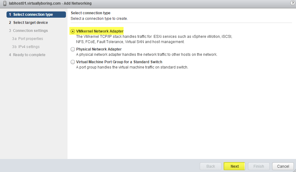 3 VSAN - Select VMkernel Network Adapter