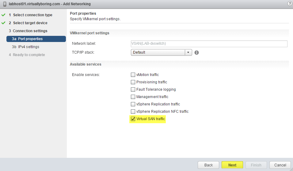 5 VSAN - Enable VSAN VMkernel Service