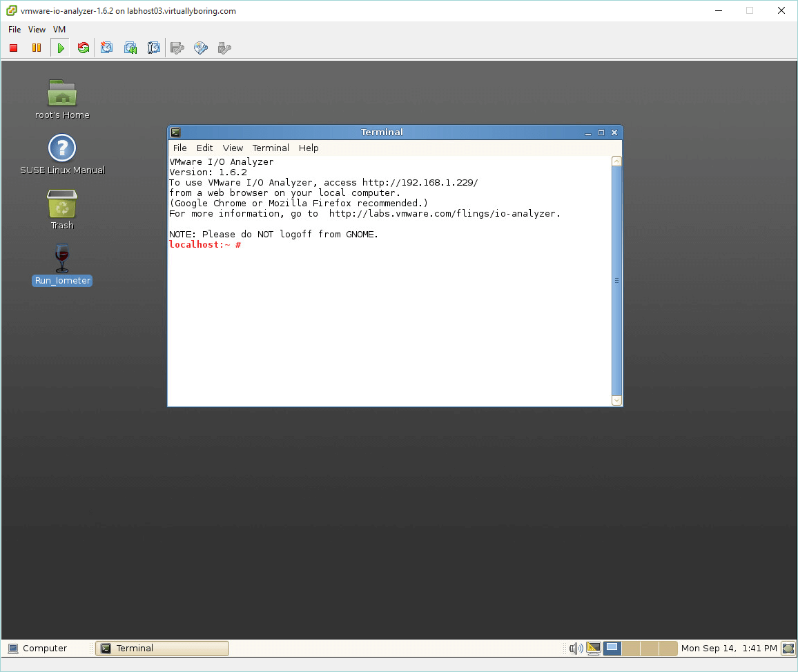 11 IO Analyzer - Terminal Window