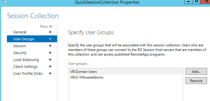 RDS 7-1 - Added User Group