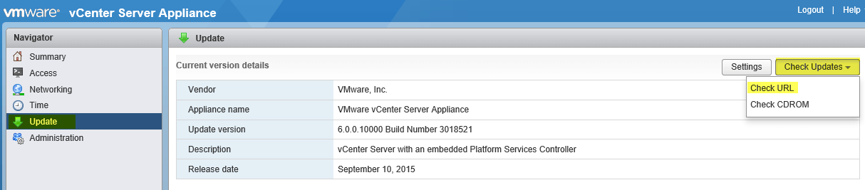 Updating vCenter Server Appliance 6.0 to Update 1 & 1b - Virtually Boring