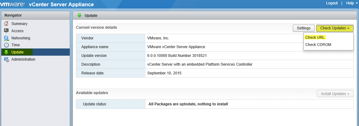 Updating vCenter Server Appliance 6.0 to Update 1 & 1b - Virtually Boring