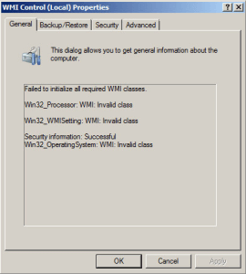 Microsoft WMI – Invalid Class Error [0x80041010] - Virtually Boring