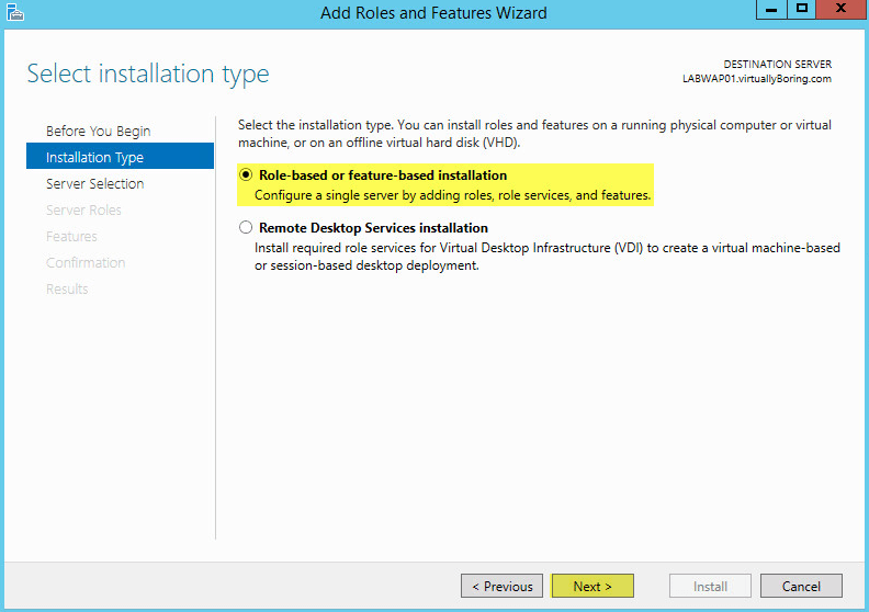 Microsoft Web Application Proxy 3 - Installation Type