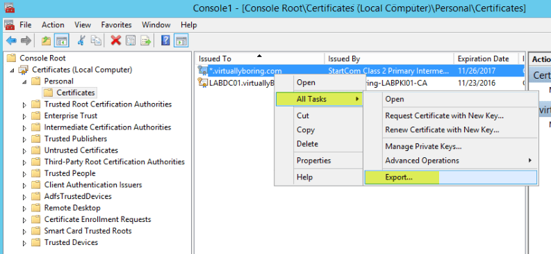 WAP Import Certificate 6-1 - Export Certificate