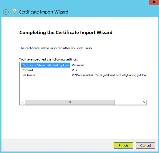 WAP Import Certificate 9 - Complete