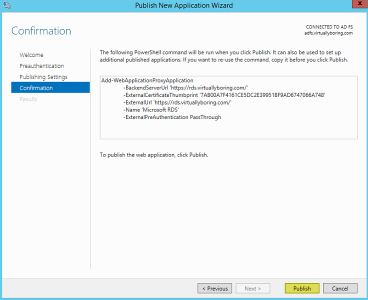 WAP Publish 5 - Confirmation