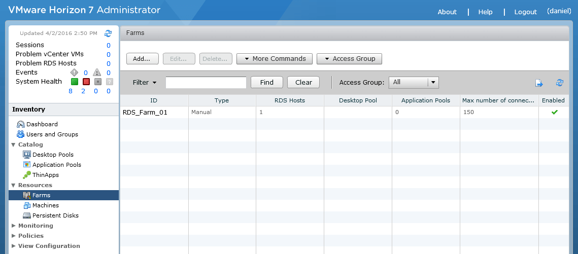 VMware Horizon View 7: Add Microsoft RDS Farm [Part 4] - Virtually Boring
