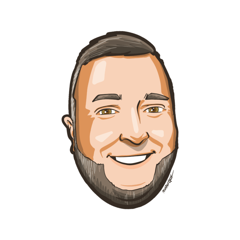Cartoon portrait of Daniel Boring