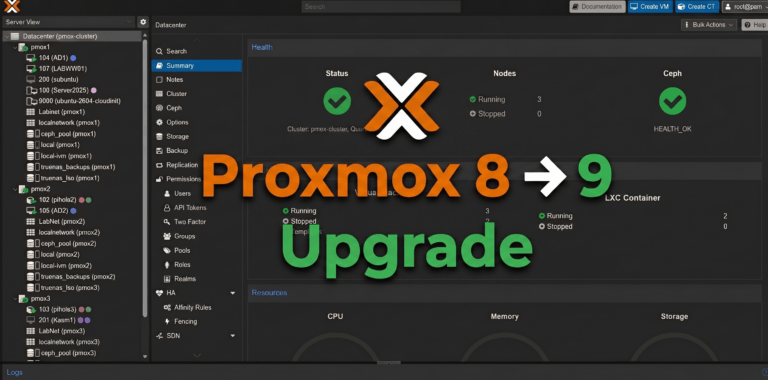 Upgrading Proxmox VE 8 to 9: A Real-World Walkthrough